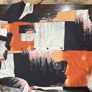 SHEIN Multicolor Abstract Dress Shirt